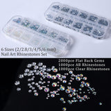 ANNYA 4000 Pezzi Strasssteine ​​​​Nägel Nail Art Strasssteine ​​​​Dekorationen Nagelsteine ​​Für Nail Art Zubehör e Klare Kristall Strasssteine ​​​​Handwork con Pick Up Pinzette e Strass Picker Dotting Pen…