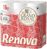 Carta igienica Renova Grand Royal, 18 rotoli Premium XXL, 4 strati, morbida e resistente