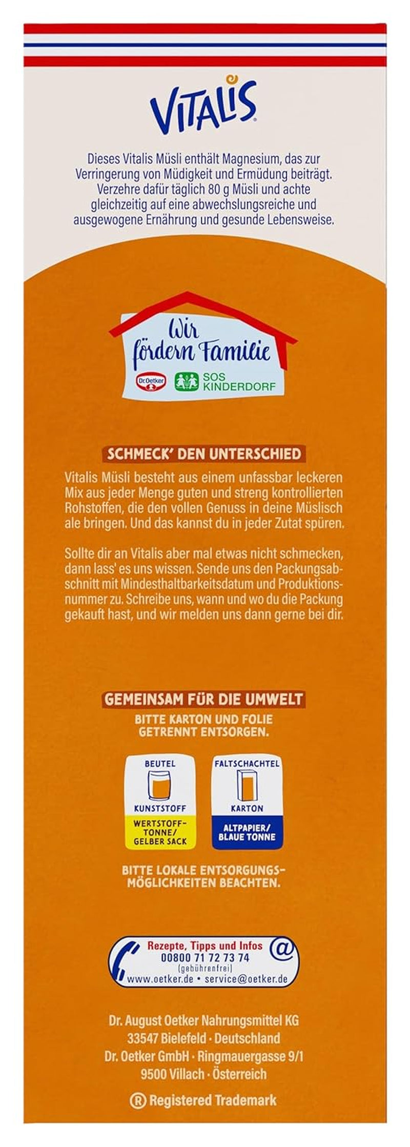 Dr. Oetker Vitalis Crunchy Honeys: Muesli croccante al miele per colazione e spuntini, confezione da 5 (5 x 600 g)