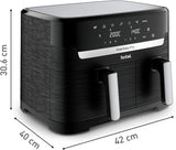 Friggitrice ad aria calda Tefal Dual Easy Fry con due camere, capacità 5,2/3,1 litri, due cassetti indipendenti, 7 programmi Elettrodomestici Naty Shop
