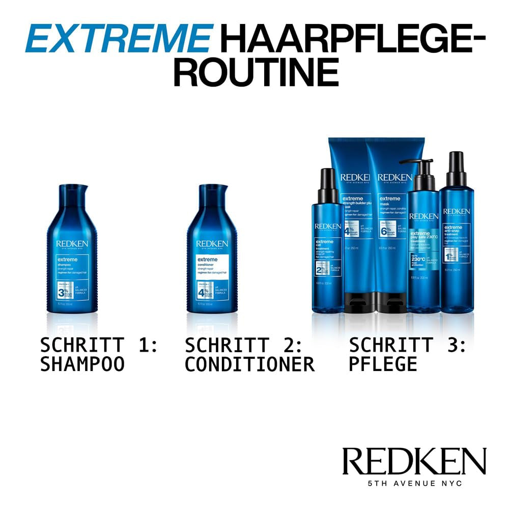Redken Intensive Hair Mask per tutti i capelli danneggiati Ripara e rigenera Anti-Rottura Extreme Strength Builder Plus Mask 1 x 250 ml Naty Shop Hair Mask