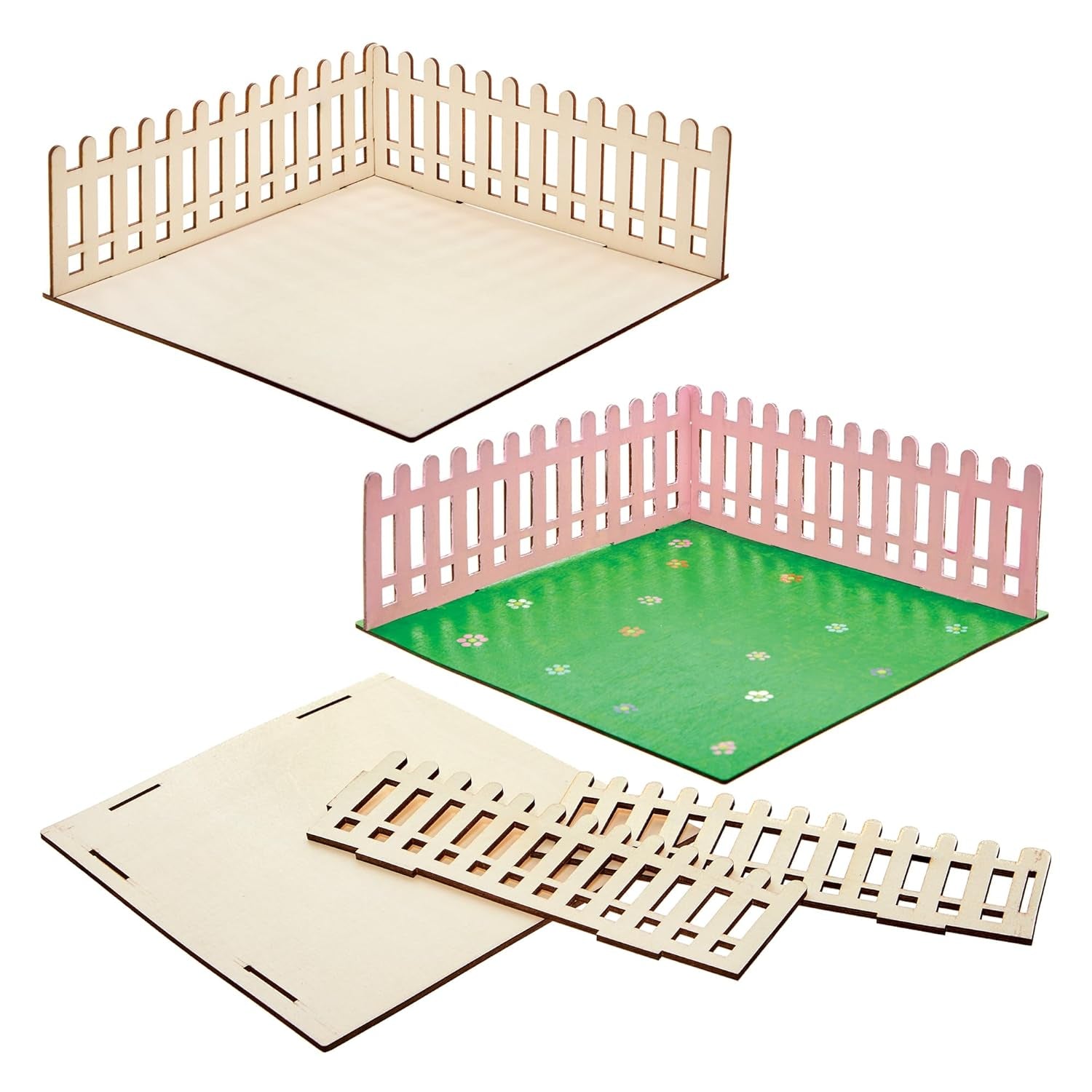 Baker Ross FN256 Mini casa delle bambole da giardino in legno - Confezione da 1 kit per casa delle bambole per bambini