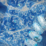 Adesivi per unghie glitter Onde d'acqua estive Nail art stellato Fantasia Onde di acqua di mare Disegni per unghie Adesivi per unghie Onde di acqua di mare Accessori per unghie Nail art
