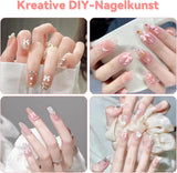 Ciondoli per unghie 3D, Ciondoli per nail art Schleifen, Blumen Und Perlen, Nagel Charms Aus Harz, Set di decorazioni per unghie, Ciondoli fai da te Nägel, Nagelanhänger
