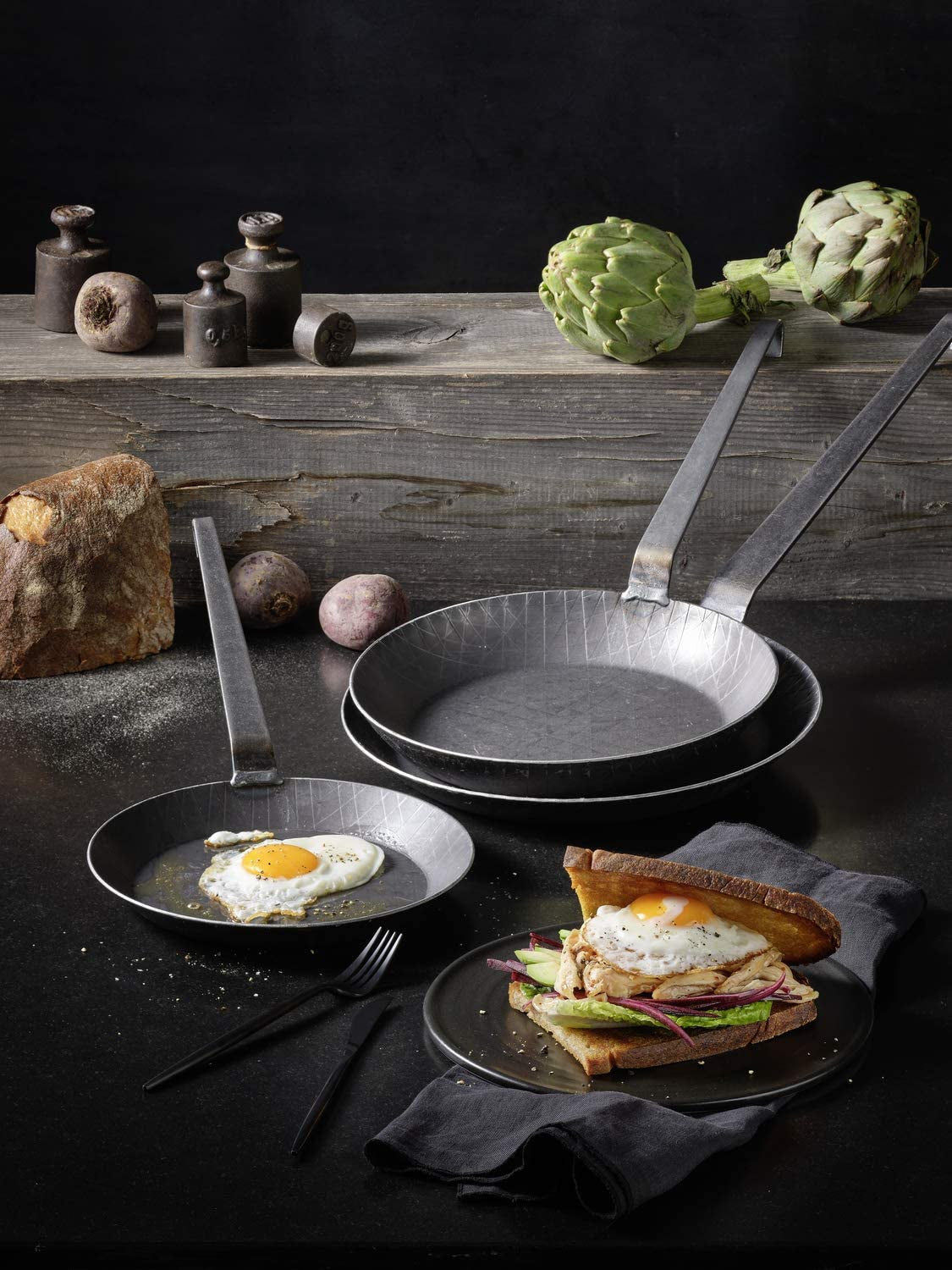 RÖSLE Serie 1888 Padella in Ferro Battuto, Alta Qualità, Bordo Alto per Patatine Fritte Croccanti e Carne Arrosto Rapida, Adatta per Grigliare e Induzione Pentole e Padelle Naty Shop