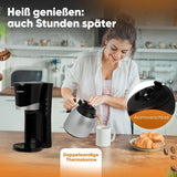 Caffettiera Bomann® con thermos | per 8-10 tazze di caffè | senza perdita di temperatura | caffettiera con filtro | 1 litro | Espresso | Caffettiera a filtro con thermos | KA168 nero