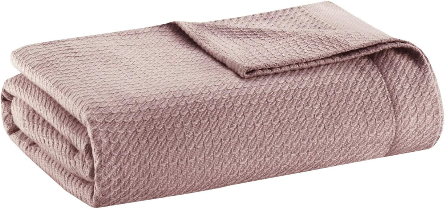 Madison Park Coperta Comfort Traspirante in 100% Cotone Egiziano Premium Maglia di Lusso Leggera Stagionale per Divano Letto e Divano Letto Completo/Queen Rose Naty Shop Piumini e Trapunte Rose Full/Queen