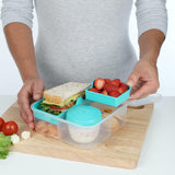 Sistema portapranzo Bento Box TO GO con scomparti | Lunch box da 1,25 L con contenitore yogurt/frutta | per bambini e adulti l | Minty Teal senza BPA [21685-8T], scatole per alimenti Naty Shop verde menta