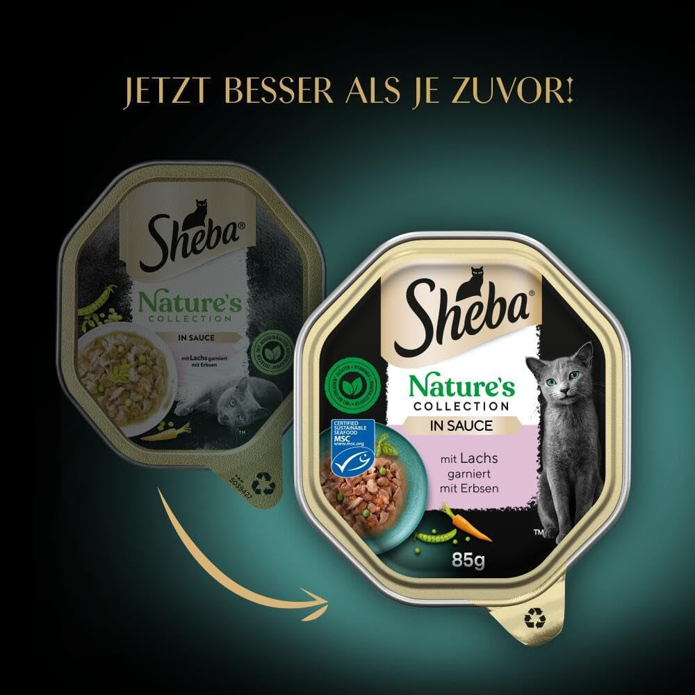 SHEBA Cibo umido per gatti, Collezione Nature in salsa di salmone, 2 x 11 x 85 g