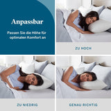 Cuscino LUCID 40 X 80 cm con imbottitura ibrida in memory foam triturato e microfibra - imbottitura rimovibile e regolabile - fodera lavabile - per chi dorme sul fianco, sulla schiena e sulla pancia Cuscini standard Naty Shop