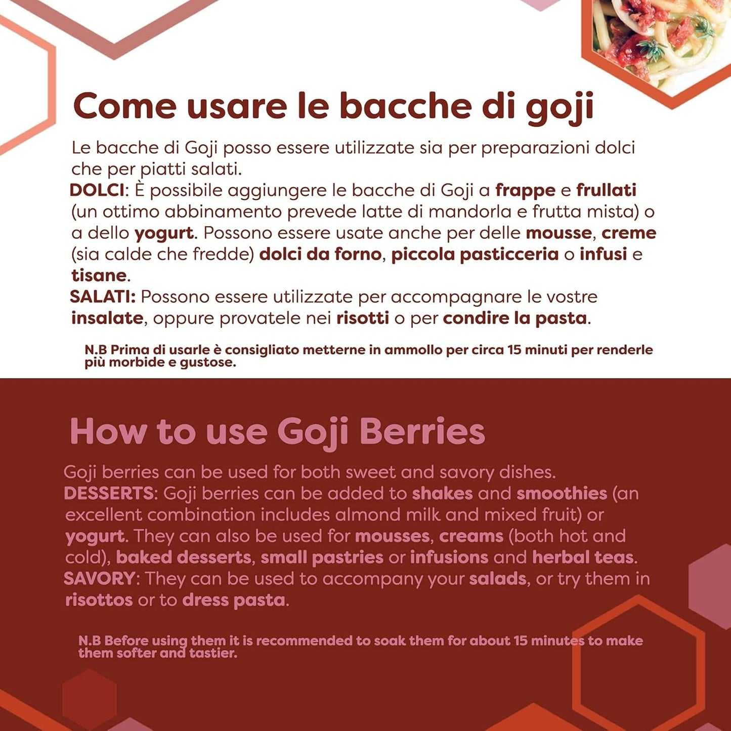 ERBOTECH Bacche di Goji 200 g, bacche di goji ad alto contenuto vitaminico, frutta secca senza zucchero e zolfo, superfood naturali e ricchi di energia, Made in Italy Prodotti disidratati Naty Shop