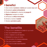 ERBOTECH Bacche di Goji 200 g, bacche di goji ad alto contenuto vitaminico, frutta secca senza zucchero e zolfo, superfood naturali e ricchi di energia, Made in Italy Prodotti disidratati Naty Shop