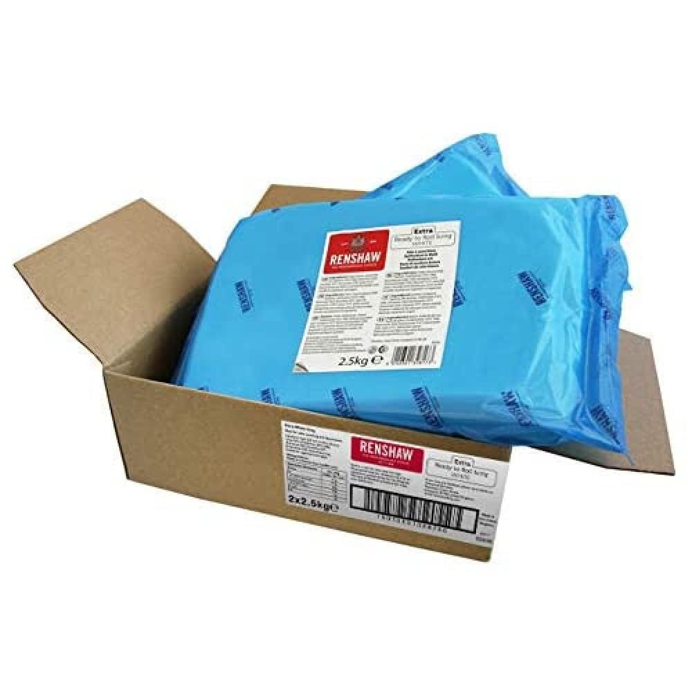 Extra Fondant White 5 kg - Fondente extra elastico al gusto vaniglia, perfetto per ricoprire torte - Bianca - 5 kg Pasta di zucchero Naty Shop Default Title