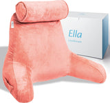 Ella Cuscino da Lettura per Letto e Divano con Rullo per Collo Rimovibile - Cuscino per la Schiena per Letto - Cuscino da Lettura in Memory Foam con Braccioli, Ideale per Leggere, Guardare la TV, Rilassarsi o come Supporto per la Schiena - Grigio