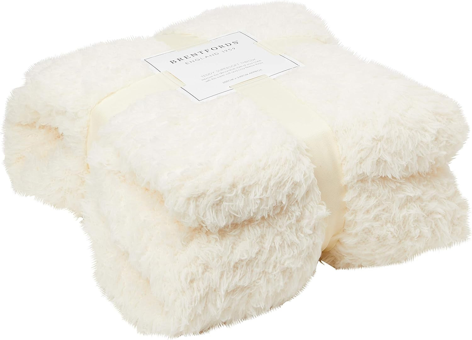 Brentford's Teddy Coperta in Pile Coperta da Letto Grande Peluche Super Morbida e Calda Copriletto per Divano Letto Nero - 150 X 200 Cm Letti e Coperte Besuche den Brentfords-Store Crème 200 X 240 Cm