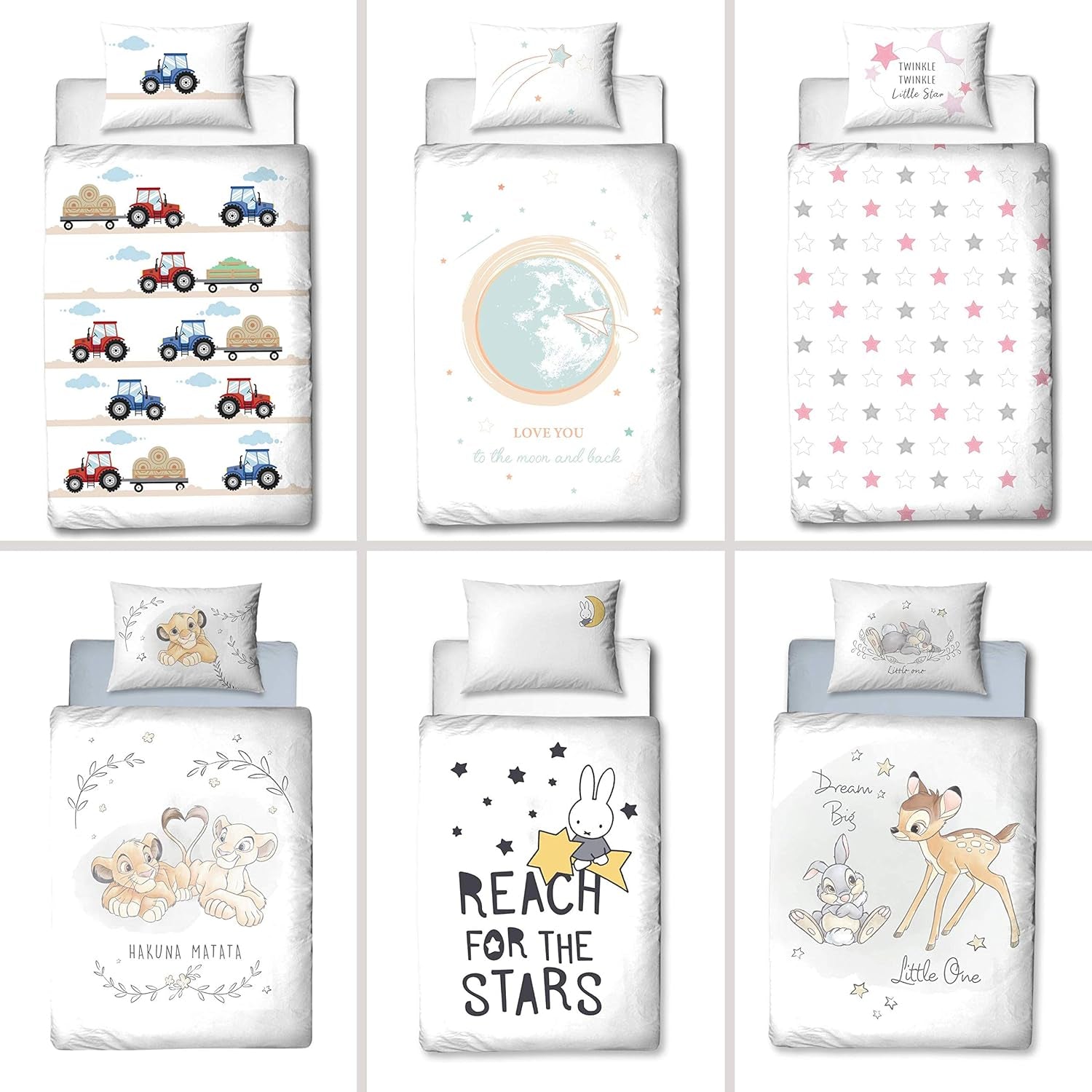 Biancheria da letto per bambini, coniglietto e stelle, cotone Biancheria da letto - bambini Naty Shop