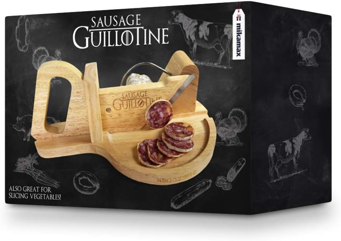 Tagliasalsicce Tradizionale - Ghigliottina per salsicce - 30 X 19 X 12 Cm - Tritatutto e Affettatrici in Legno Massello Naty Shop