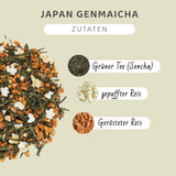 Tè verde giapponese Genmaicha con riso tostato, 50% Kagoshima Sencha, tè verde sfuso premium, miscela tradizionale, senza aromi aggiunti, 100 g | Wondertea Tè verde giapponese Genmaicha