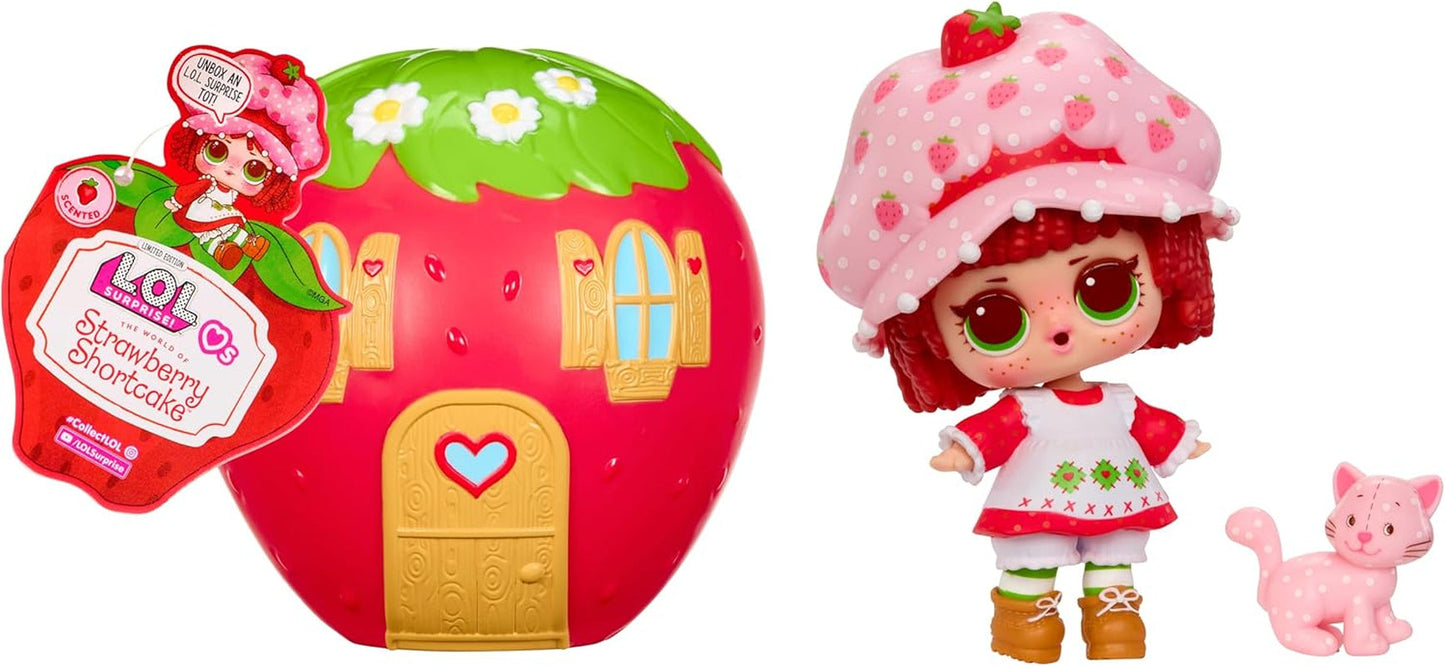 LOL Sorpresa! Loves Fragolina Dolcecuore Tots - Bambole profumate da collezione con 7 sorprese, animale domestico, moda, scarpe, cappello, set da gioco con casa trasformabile Fragolina Dolcecuore, dai 4 anni in su