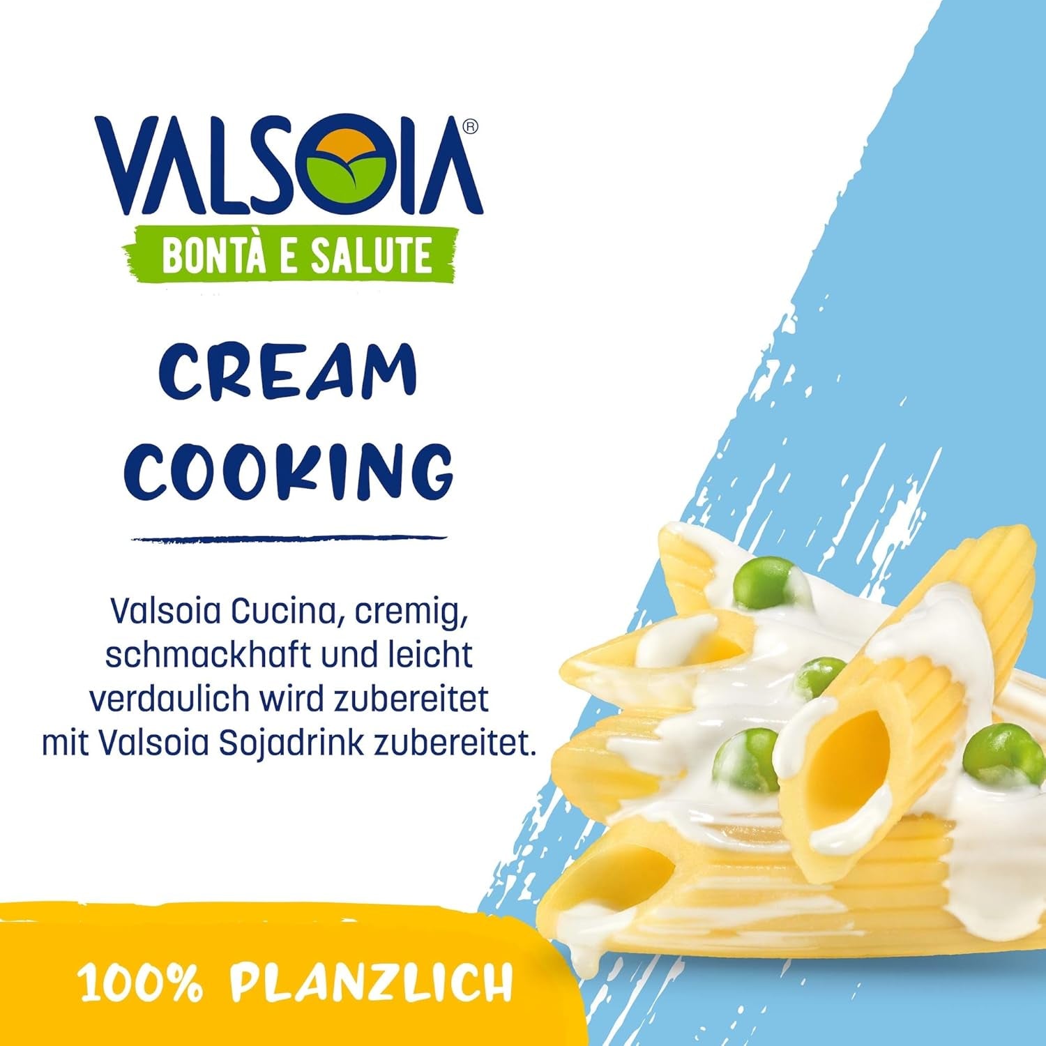Crema Condisoia, panna da cucina ideale per intolleranti al lattosio, vegani e vegetariani, versatile in cucina, 6 x 200 g