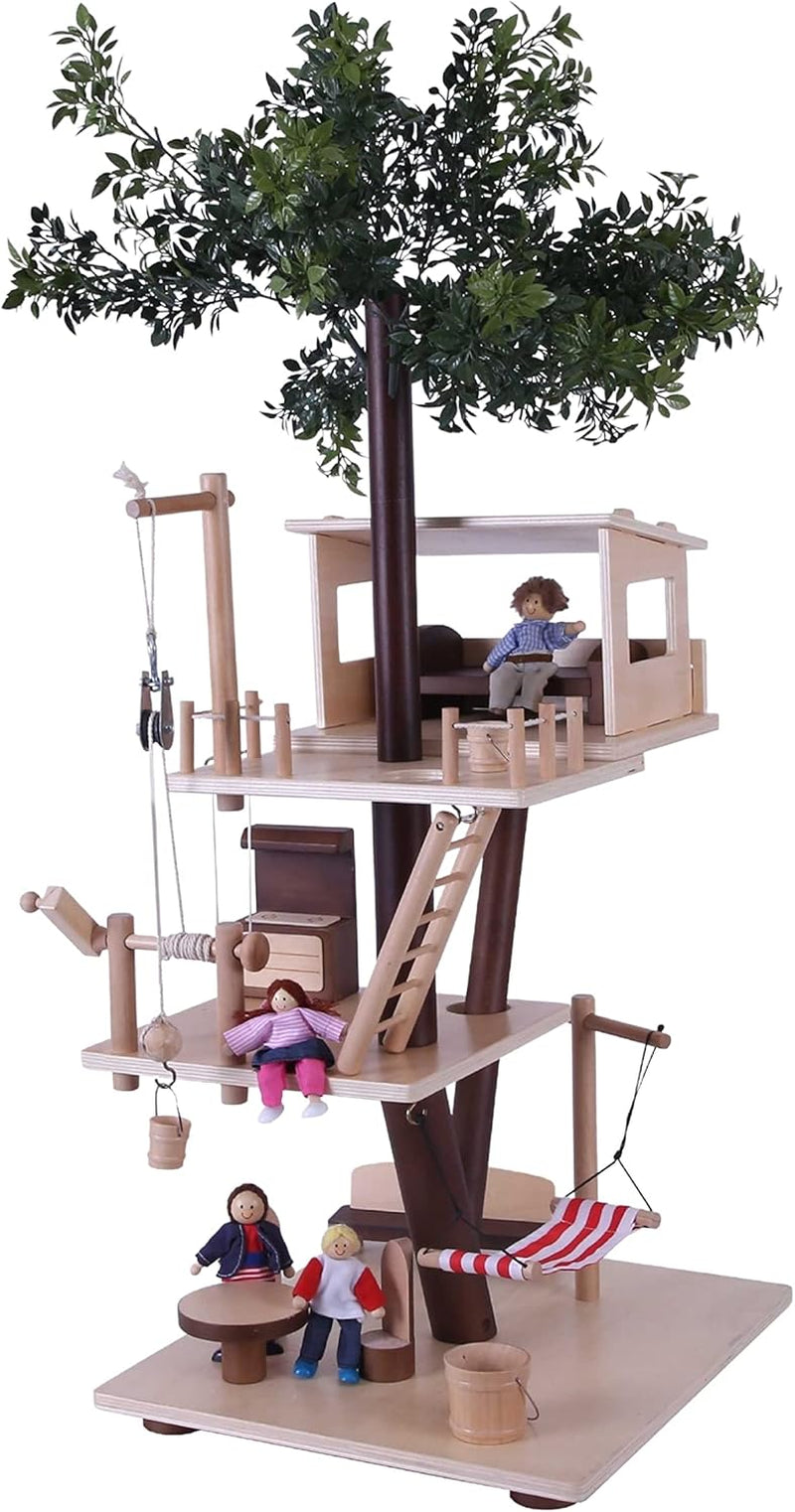 Everearth Casa sull'albero in Legno - Casa delle Bambole per 3+ - Casetta Sostenibile con Accessori - Certificazione Fsc® - Giocattolo in Legno Perfetto per Giochi Fantasiosi - Mobili per Casa delle Bambole EE33767 Naty Shop Dollhouses Titolo predefinito