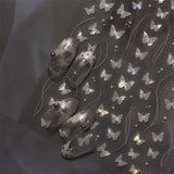 2 Blätter Schmetterling Nagelsticker Selbstklebend,Muschel Glitzer Nail Art Farfalla Adesivo per unghie Lila Grau Schmetterlinge Nagelaufkleber Relief Laser Farfalle Nagel Sticker Nageldesign Zubehör