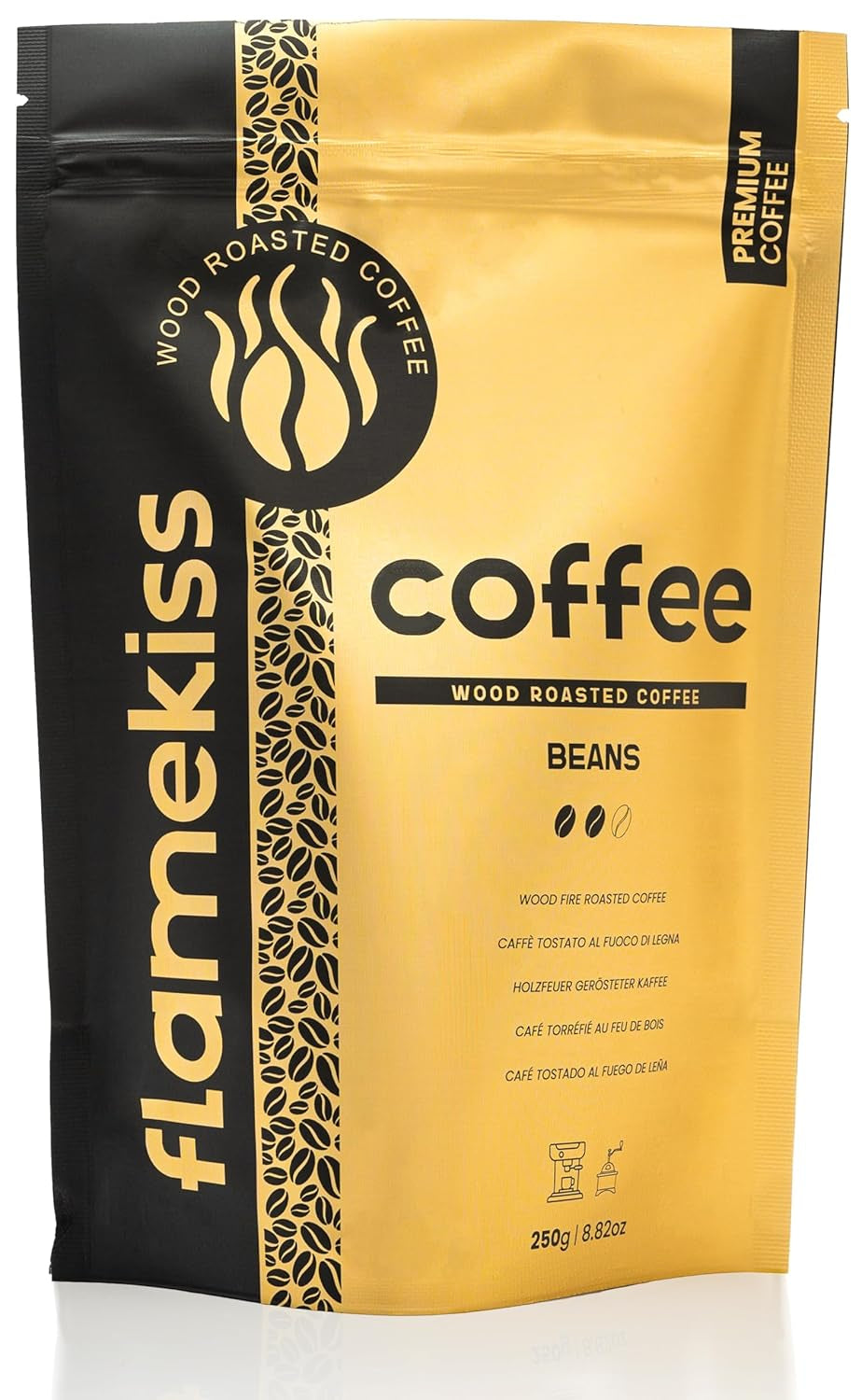 Caffè in grani 250g – Pregiati chicchi di caffè Arabica e Robusta, tostati a mano in legno, per il gusto pieno e aromatico dei chicchi di caffè