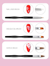 Set di spilli per nail art, 10 pezzi Nageldesign Malerei Pinsel, Pinsel professionali per nail art, Nail Fine Liner Pinsel, Schwarz