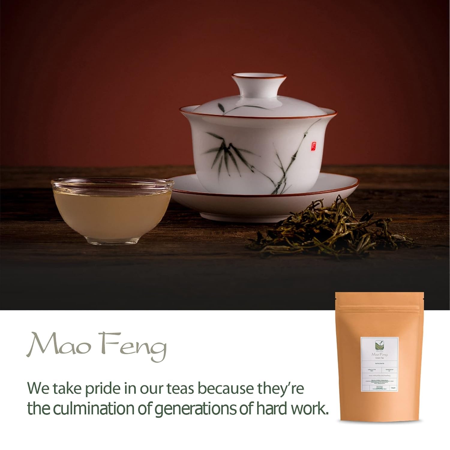 Tè verde Mao Feng Huangshan - Famoso tè cinese di Huang Shang - Foglie di tè verde delle montagne gialle Maofeng Tè cinese Mao Feng Tè verde biologico Tè verde cinese Tè verde