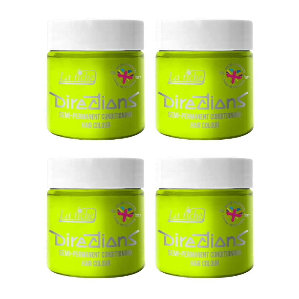 Indicazioni colorazione semipermanente per capelli scatola da 100 ml confezione da 4 (Pillarbox Red) Tintura per capelli Naty Shop Fluorescent Lime 100 Ml (confezione da 4)