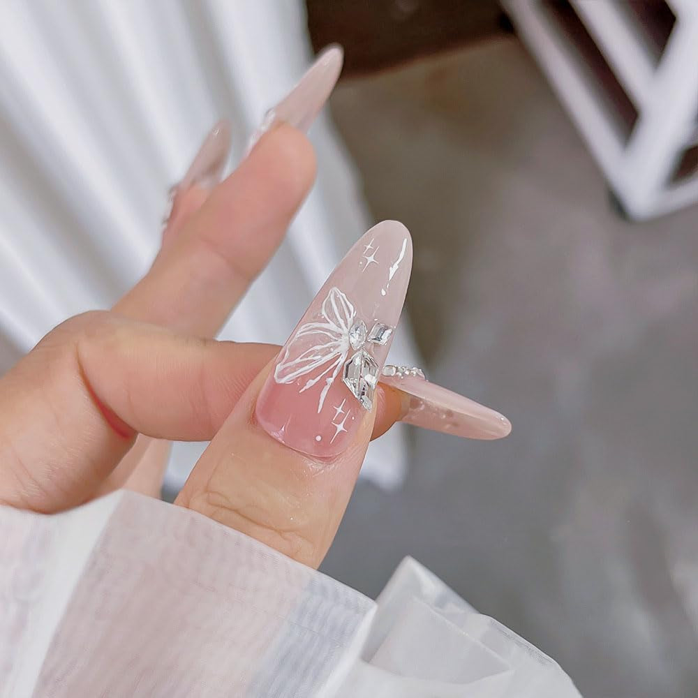 Aurora Muschel Schmetterling Nagelsticker Weiß Schmetterlinge Nail Sticker Gelee Relief Butterfly Nagelaufkleber Y2K Farfalle Nagel Sticker Nägel Nageldesign Nagel Zubehör Nail Art Stickers Nail art
