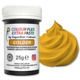 Pasta colorante alimentare Sugarflair Colourflex Extra Paste Golden - Colorante alimentare commestibile per crema al burro, cioccolato, pasta di zucchero, glassa, fondente, miscele per torte, impasti e altro - 25 g