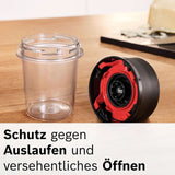 Robot da cucina Bosch Vitapower Serie 4 MMB6177S, Edelstahl-Klingen Made in Germany, bicchiere in vetro Thermosafe da 1,5 l, fiaschetta To-Go da 0,6 l, stopfer, zerkleinerer universale, 30.000 giri/min, 1200 W, Argento Kitchen Naty Shop