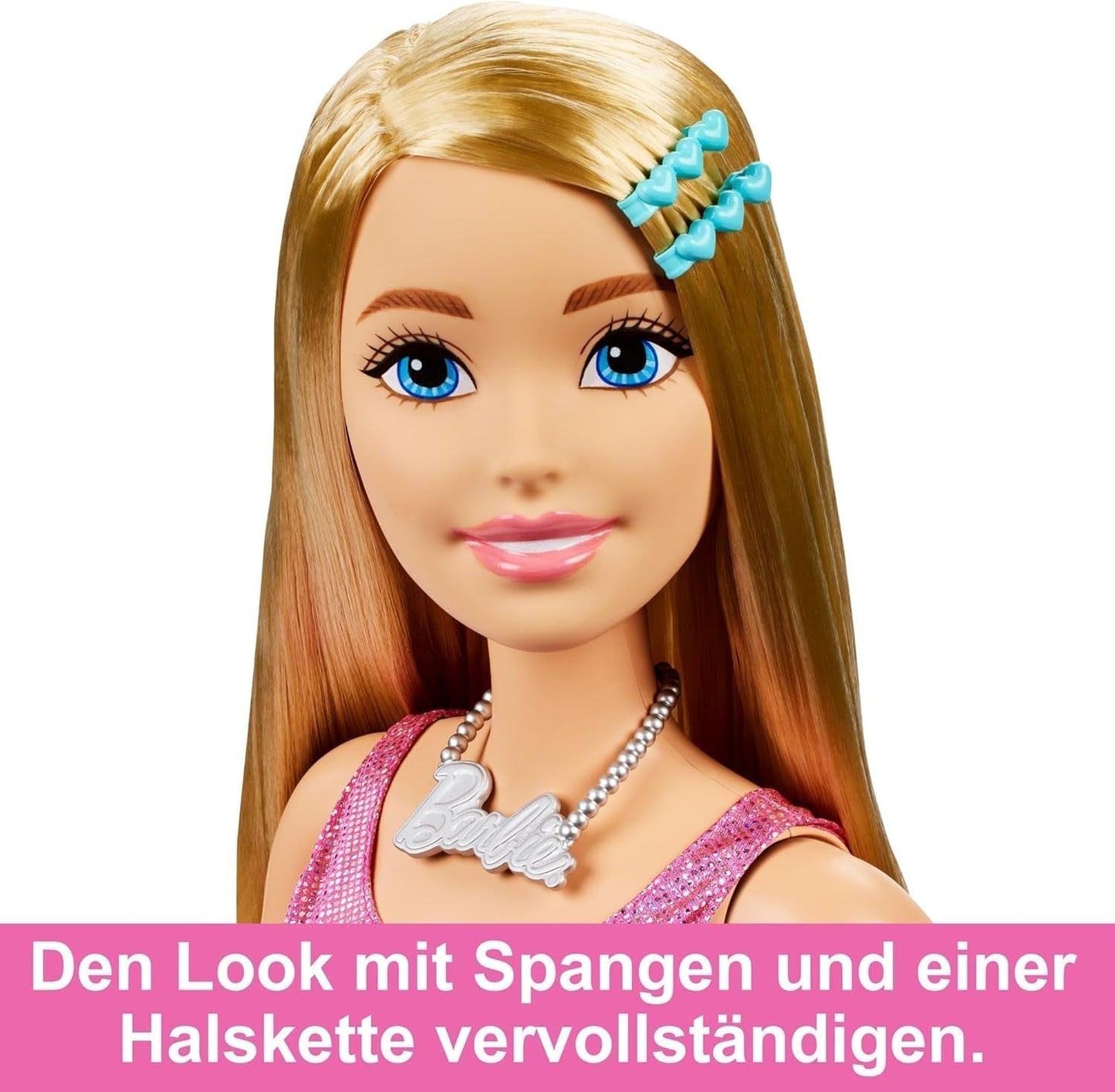 Barbie Extra Large Doll (71 cm) - vestito rosa, capelli biondi con fermaglio e collana, regalo per bambini 3+, HJY02 Dolls Naty Shop