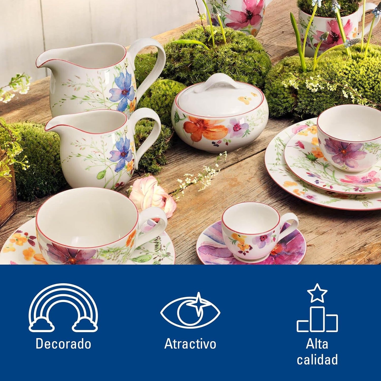 Villeroy & Boch - Zuccheriera Mariefleur, Colori Assortiti, Lavabile in Lavastoviglie, Adatta al Microonde, Zuccheriera con Coperchio, Zuccheriera, Portaoggetti, Accessorio per caffè, Stoviglie Floreali, Porcellana Premium