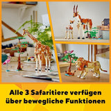 LEGO Creator 3In1 Animal Safari, set creativo con personaggi di animali, 3 opzioni di costruzione: giraffa, gazzella e leone giocattolo, animali giocattolo per ragazze e ragazzi, regalo naturale per bambini dai 9 anni in su 31150 Set da costruzione Beuche den LEGO-Store