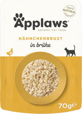 Applaws Alimento Umido per Gatti 100% Naturale, Petto di Pollo in Brodo - Confezione da 12 Bustine da 70g