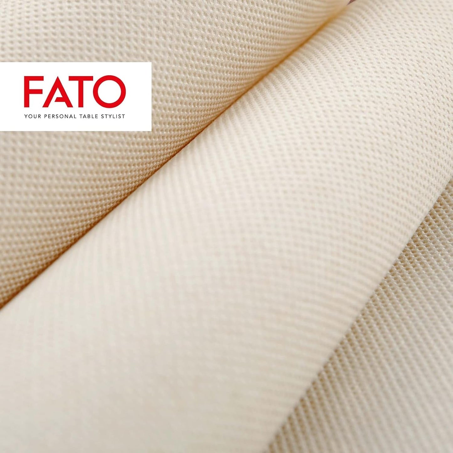 Fato - Tovaglioli di carta usa e getta 4 pieghe naturali, ecologici, confezione da 40, formato 38X38, 2 veli, carta riciclata al 100%