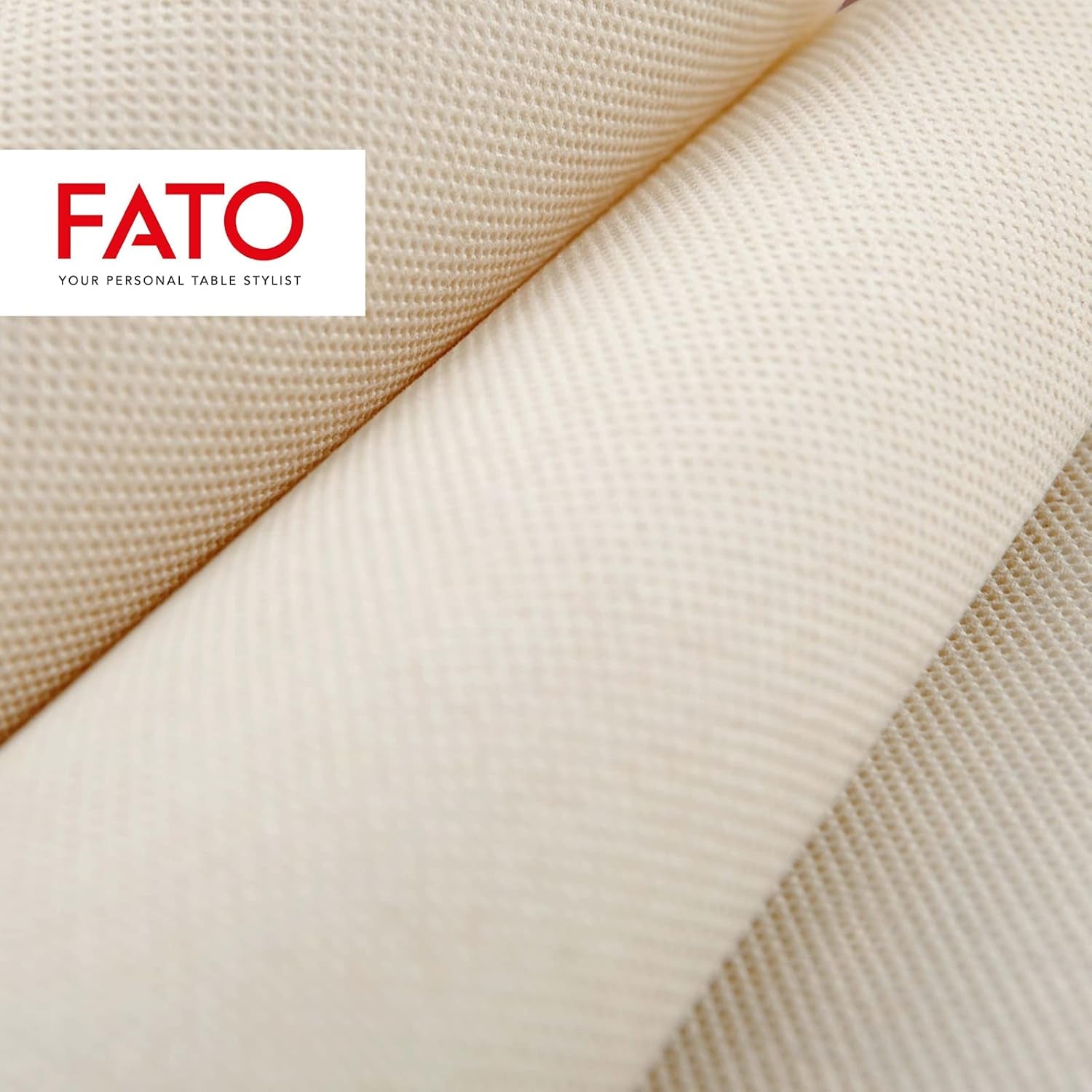 Fato - Tovaglioli di carta usa e getta 4 pieghe naturali, ecologici, confezione da 40, formato 38X38, 2 veli, carta riciclata al 100%