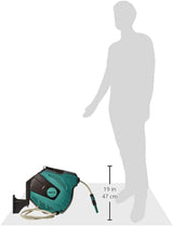 Avvolgitubo da parete Amazon Basics con tubo, a carica automatica, 15 m, verde navy, nero