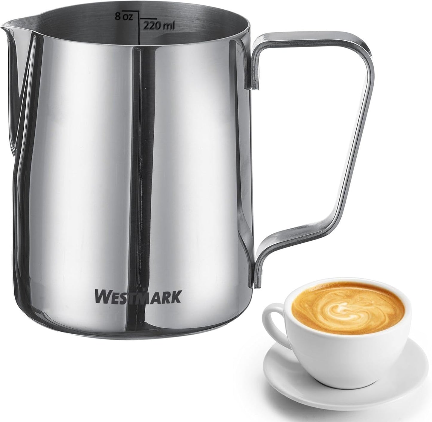 Caraffa per latte Westmark Brasilia da 200 ml - ideale per crema di caffè, latte, miele e altri additivi per caffè e tè, accessorio barista - acciaio inossidabile