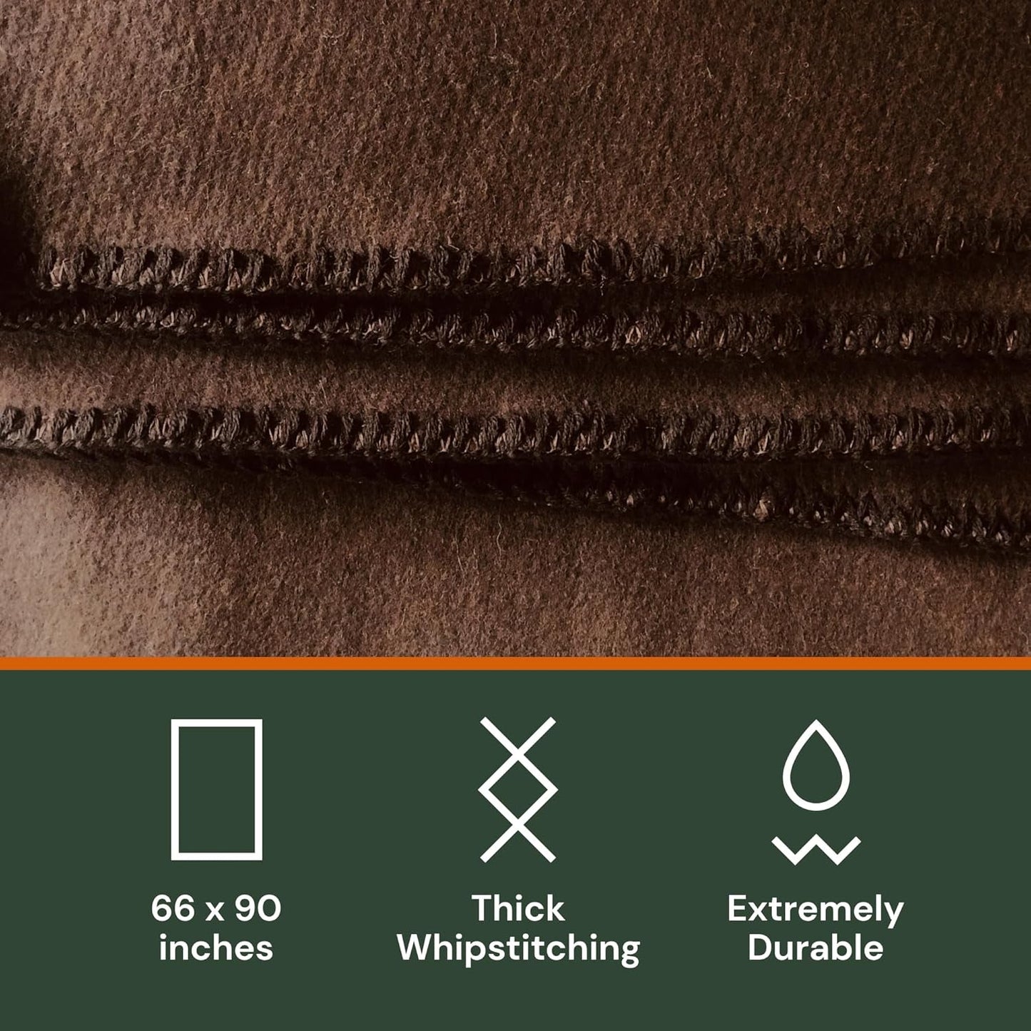 Coperta da campeggio Woolly Mammoth Woolen Co., extra large, lana merino, L'attrezzatura esterna perfetta per bushcraft, campeggio, trekking, escursionismo, sopravvivenza o coperta da cabina. Marrone, 168 X 228 Letti e coperte Woolly Mammoth Woolen Company