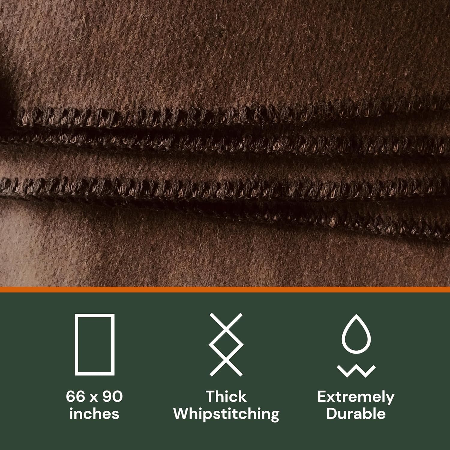 Coperta da campeggio Woolly Mammoth Woolen Co., extra large, lana merino, L'attrezzatura esterna perfetta per bushcraft, campeggio, trekking, escursionismo, sopravvivenza o coperta da cabina. Marrone, 168 X 228 Letti e coperte Woolly Mammoth Woolen Company