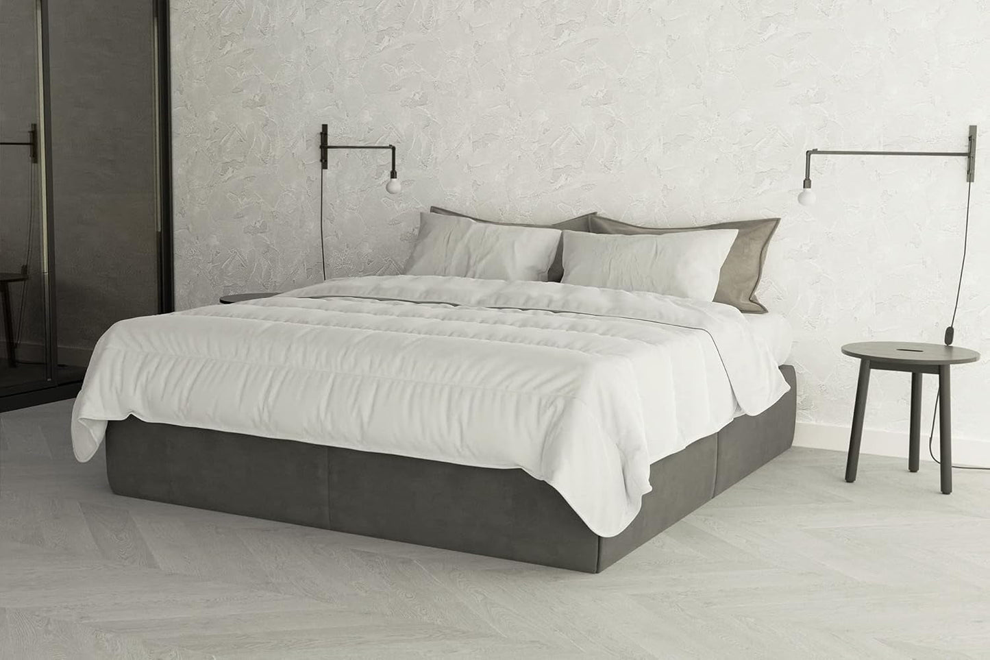 Biancheria da letto italiana Prestige Piumino estivo in microfibra, bianco, matrimoniale, 100% Naty Shop Piumini e trapunte