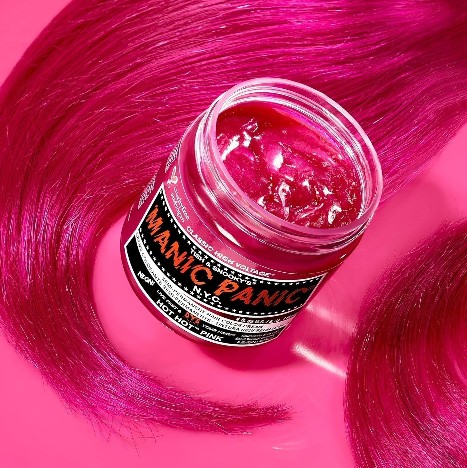 Tintura Per Capelli Semi Permanente Manic Panic Hot Hot Pink Crema Classica Vegano Cruelty Free 118ml Naty Shop Tinture Per Capelli