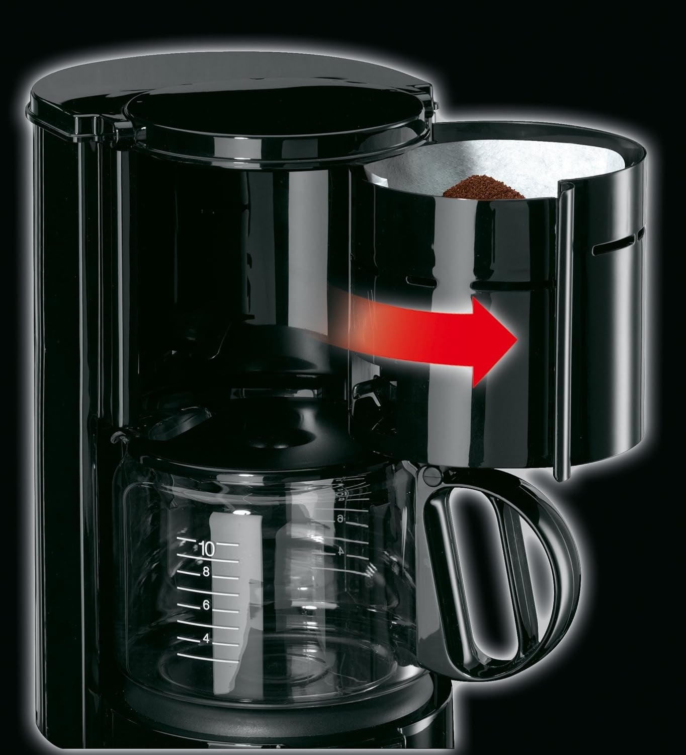 Macchina per caffè espresso Braun KF 47 BK - Macchina per caffè espresso con filtro e caraffa in vetro per caffè filtro classico, caffè aromatico grazie al sistema OptiBrew, sistema antigoccia, spegnimento automatico, nero