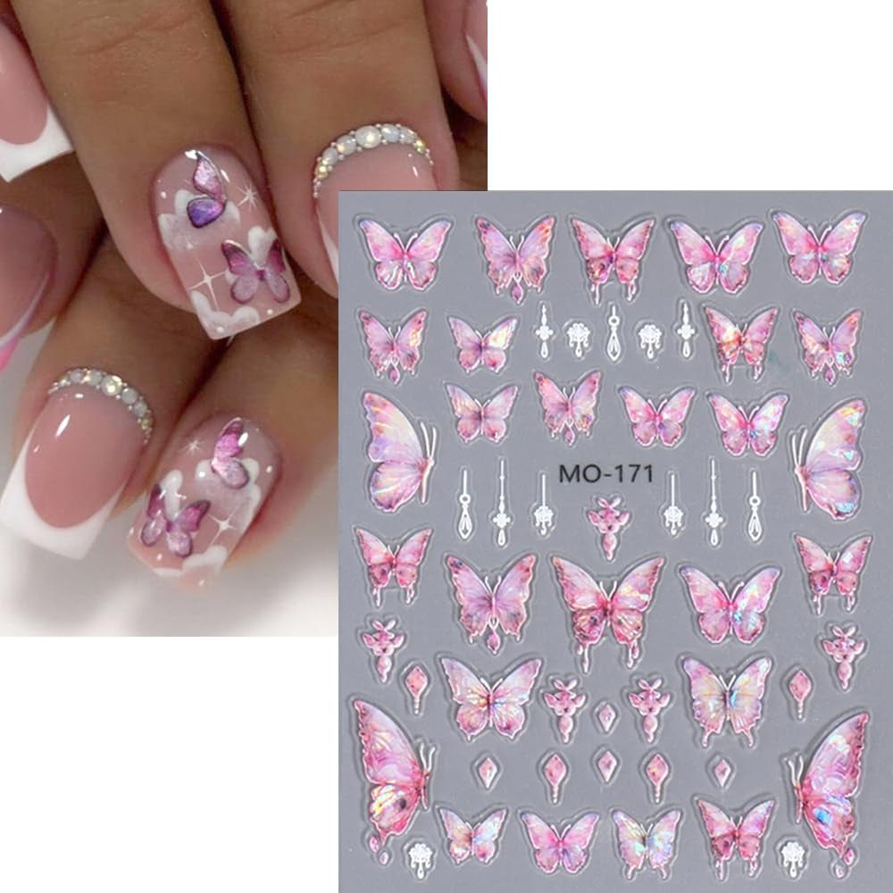 Adesivi per unghie farfalla in rilievo 5D farfalle autoadesive adesivi per decorazione unghie adesivi per nail art aurora farfalla accessori per unghie design adesivi per unghie farfalla adesivi per nail art
