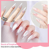 White Pearl Chrom Nagel Pulver, Irisierendes Aurora Pulver Metallic Spiegel Effekt Glitter Pulver Pearlescent Eis Transparent Meerjungfrau Pigment Perle Glitter Staub für Nail Art Dekoration