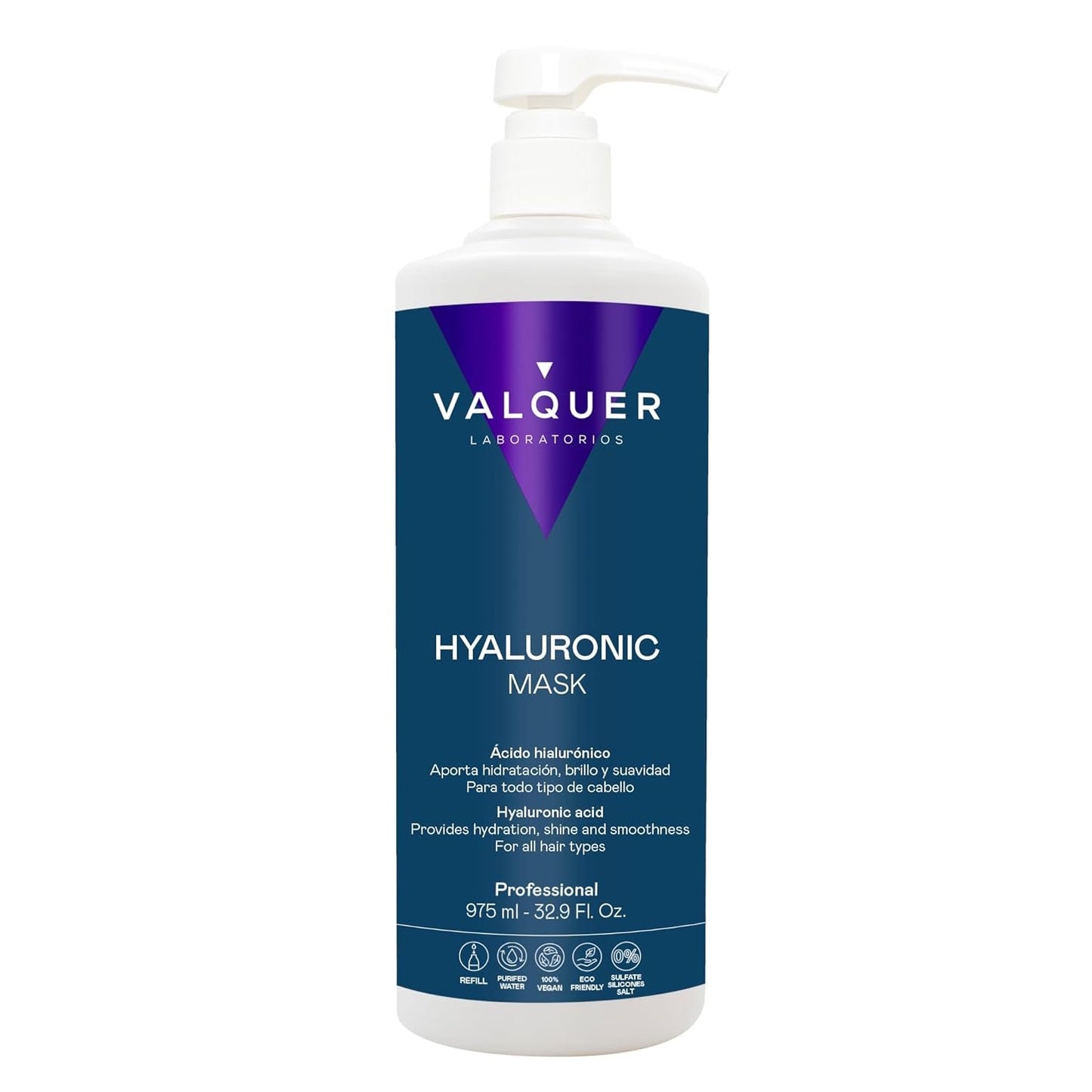 Valquer Hyaluronic Hair Treatment - Maschera per capelli idratante al profumo di lavanda - Senza solfati e siliconi - 975 ml Naty Shop maschera per capelli 975 Ml (1 confezione) Lavanda