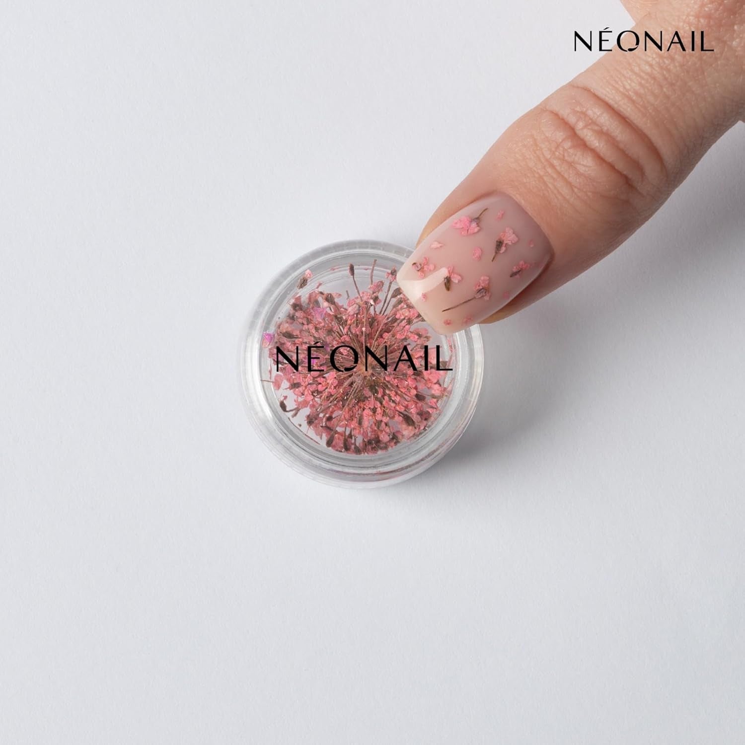 NÉONAIL Nail Art Flowers Set - Trockenblumen - Getrocknete Blumen - Nageldesign Zubehör - Nageldekorationen - Getrocknete Blüten - Decorazione per unghie - Gelnägel Zubehör - 3 Farben - Rosa, Lila, Arancione